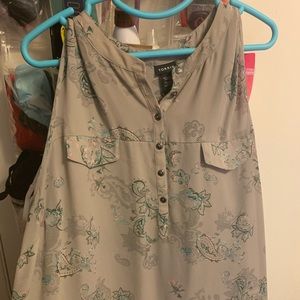 Torrid Gray Floral Sleeveless Top